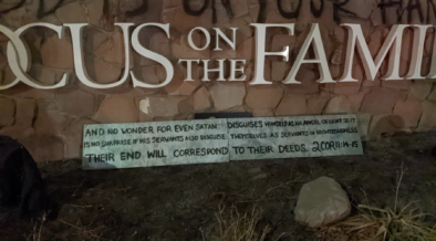 Focus on the Family Headquarters Sign Vandalized